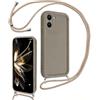 LEHEHE Cover per Xiaomi POCO X8 PRO 5G / Redmi Turbo 5 5G con Cordino Regolabile, Custodia Telefono a Tracolla e da Collo TPU Silicone Morbido Antiurto Cover Protezione Fotocamera-Marrone