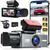 Motorsi 3 Canale Dash Cam Auto,4K+2K+2K Anteriore Posteriore Interna WDR | 2,99" Telecamere per auto con F1.6,Registrazione Loop, sensore G,Visione Notturna,Wi-Fi,Monitor di Parcheggio,Scheda da 64 GB