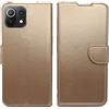 senza marchio Custodia compatibile con XIAOMI Mi 11 Lite/Mi 11 Lite 5G M2101K9AG / MI 11 LITE NE / 2109119DG COVER CASE STAND FLIP LIBRO magnetica GEL TPU ECO PELLE protezione display portafoglio (Gold)