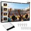 CaiYuanGJ Schermo Proiettore 120 Pollici 16:9 HD 4K, Schermo a Doppia Faccia Antirughe Pieghevole e Portatile, per Home Theater, Esterno, Ufficio, Eventi all'Aperto e Campeggio