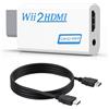 Mugust Adattatore Wii a HDMI, Wii a HDMI Convertitore con 1080P/720P Ingresso e Uscita Video e Audio 3,5mm per Tutte le Modalità di Visualizzazione