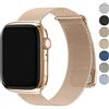 Fullmosa Cinturino per Apple Watch 40mm 42mm Serie 11 10 Acciaio,Oro Rosa | per iWatch SE3/2 Serie 6 5 4 40mm/ Serie 9 8 7 41mm/38mm 3 2 1, Cinturini Milanese Metallo Bracciale Elegante per Uomo Donna