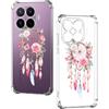 Nuxiady Cover per Xiaomi 17T Pro 5G Flores Disegni, Acchiappasogni | Sottile silicone, TPU Trasparente Antiurto Case, Antigraffio Bumper Custodia