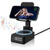 flintronic Cassa Bluetooth Portatile, Speaker Bluetooth 5.3 con Audio Surround HD, Supporto Telefono con Altoparlante Bluetooth Wireless e Sveglia,Regolabile per Smartphone/iPad
