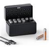 K&F CONCEPT Set di batterie AAA ricaricabili al litio | Confezione da 12 batterie al litio AAA da 1,5 V con caricatore di tipo C, 1300 mWh oltre 1600 cicli di ricarica