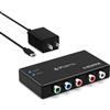 PORTTA Convertitore da componente a HDMI, adattatore video RGB/YPbPr/5 RCA a HDMI, supporta 1080p 60Hz, compatibile con PS2, PS3, Xbox 360, DVD, Wii, HDTV, monitor, proiettore