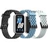 TiMOVO 3 cinturini sportivi compatibili con Samsung Galaxy Fit 3 | Cinturino regolabile in morbido silicone con foro di ventilazione, per uomo e donna, Nero + Azzurro + Grigio chiaro