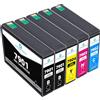 Hyggetech Cartucce Compatibili per Epson T7901 T7902 T7903 T7904, 5 Pezzi | Compatibile con Epson WorkForce Pro WF-4630DWF, WF-4640DTWF, WF-5110DW, WF-5190DW, WF-5620DWF, WF-5690DWF