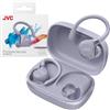 JVC HA-EC75T-V True Wireless Sport Earbuds con ganci regolabili, ANC, Modalità Ambient, IP57 impermeabili, 40h autonomia, EQ via app, bassa latenza e microfono integrato - Viola