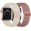 Easuny Cinturino Elastico Compatibile con Cinturino Apple Watch 38mm 40mm 41mm 42mm, Banda Nylon Morbida Regolabile per iWatch Series 11 10 9 8 7 6 5 4 3 2 1 SE Ultra per Donne Uomini, Rosa/Galassia