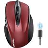 TECKNET Mouse Bluetooth Ricaricabile, Tri-Mode (2*BT & USB) Mouse Wireless | 3 Dispositivo, Silenzioso, 4800 DPI, Portatile, Ergonomico Ottico Mouse per Computer, Laptops, Mac OS, Android, Windows