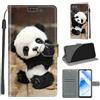 SIENIANLINE Cover per Oppo A56 / A55 5G custodia portafoglio Panda carino | Chiusura magnetica, Scomparti carte, Funzione supporto, Pelle PU flip cover per Oppo A16 4G