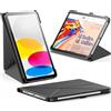INFILAND Custodia a libro per iPad (A16) 11°/10° generazione (2025/2022), supporto pieghevole per modalità orizzontale e verticale, funzione di sonno/sveglia, colore: nero