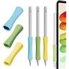 Generic Custodia protettiva ergonomica anti-rotolamento per Apple Pencil 2a e 1a generazione 2022-2018 iPad Pro 12,9'' 11''/Air 10,9'' Kit di accessori per stilo (giallo-verde-blu)