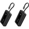 Anker Power Bank 10000mAh 30W con Cavo USB C Integrato (Confezione da 2)