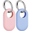 Ainiv 2pz Custodia Compatibile con Samsung Galaxy SmartTag 2, SmartTag2 Case Flessibile in Silicone, Cover per SmartTag2 Tracker con Portachiavi, Anti-Graffio, Antiurto Protezione Case Cover