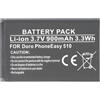 AccuCell Batteria compatibile con Becker Mamba.4, navigatore Becker Mamba 4 CE LMU EU Plus, sostituisce C2049, 69021-21N