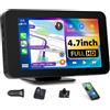 CAMECHO Display CarPlay Portatile 4,7 Pollici, CarPlay & Android Auto Wireless o Cablato, AirPlay & Android Cast, Bluetooth, FM, AUX, Telecamera CVBS Compatibile, 7-32 V, per Auto & Camion