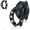 Funrae Custodia Compatibile con Garmin Forerunner 965, Cover Protettiva Telaio Rigida PC [Con Vetro Temperato *3] HD Clear Anti-Graffio Protezione Case - Nero