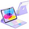 MePadKey Custodia per tastiera touchpad per iPad (A16) 11a 10a generazione, copertura con rotazione a 360 gradi con portamatite, tastiera rimovibile retroilluminata wireless per iPad 11 2025/10 Gen