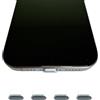 QUITECO Tappi Antipolvere Type C per iPhone 15 / Samsung/Huawei/Xiaomi/Honor/OnePlus [4 PEZZI] Tappini di Protezione Connettore di Ricarica (Argento)