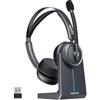 NEARITY EP320 Cuffie wireless con microfono per lavoro, cuffie Bluetooth con cancellazione del rumore, cuffie USB con microfono per PC, supporto di ricarica, dongle, pulsante muto, per ufficio/casa