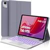 WINCHKING Cover per tastiera Lenovo Tab M11 2024 11 pollici/Lenovo Tab K11 11 pollici | Con Touchpad Multipoint e Retroilluminazione Keyboard, Cover Tastiere AZERTY Francese Rimovibile Bluetooth, Viola