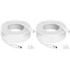 Lonnky Cavo di Prolunga 12 Volt Lonnky 5 Metri per Telecamere CCTV (TAPO, Reolink), Luci LED Govee, Deco, Router TP-Link, Cavo Alimentazione 18 AWG 5,5 mm x 2,1 mm Maschio/Femmina - 2 Pezzi Bianco