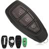 Heart Horse FSK 433Mhz Guscio per Chiave Telecomando compatibile con Fiesta Focus Mondeo Kuga B-max Galaxy, 3 Tasti Ricambio Guscio Chiave Telecomando con 4D63 Chip e Lama