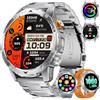 LIGE Smartwatch Uomo Militare 1000mAh, 1.75 HD con Torcia LED, Argento | Bluetooth Chiamate, 110+ Modalità Sportive, IP68 Impermeabile Cardiofrequenzimetro per Sonno Android iOS