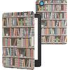 kwmobile Custodia eReader Compatibile con Kobo Aura Edition 2 Cover - eBook Reader Flip Case - blu/verde/fucsia - Libreria con Piante
