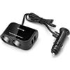 teasteam Adattatore splitter per presa accendisigari da auto 12 V/24 V, con 2 porte USB, caricatore doppio per auto, ricarica rapida, presa multipla per registratori auto, GPS, tablet, telefoni e fotocamera