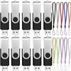 FEBNISCTE 128MB Pen Drive 10 Pezzi Chiavette USB - Girevole Penna USB 2.0 Bassa Capacità 128 MB Ottimo Kit Regalo Pendrive - FEBNISCTE Pennetta USB Chiavetta Unità Flash Nero con Cordicella per Dati