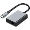 RUIZHI Adattatore di Ricarica USB-C/Ethernet per Chromecast (fino a 100 W di potenza), da USB C a RJ45 Ethernet 1000 Mbps per Chromecast, i-Phone 15, Mac-Book Air, Mac-Book Pro e Windows