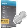 ABSINA batteria a bottone CR927 al litio 3 V - CR 927 | Confezione da 50 pile CR 927 da 3 V anti-perdita e lunga durata - Per orologi, luci LED e altro