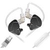 Yinyoo KZ ZSN PROX USBC Auricolari in Ear (con microfono, nero) | Driver ad armatura bilanciata tecnologia ibrida 1DD 1BA auricolari auricolari comodi cancellazione del rumore per Android