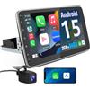 Hexinex 10.1 pollici Universale Autoradio 1 din Android 15 Stereo (2G+64G) | Car Radio con CarPlay/Android Auto GPS Bluetooth WIFI FM RDS (Schermo ruotabile)
