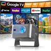 Alwtniet Mini Proiettore Portatile 4K con Google TV, 1080p Nativo, 650 ANSI | Videoproiettore per Smart TV e Telefono App Integrate Autofocus WiFi Bluetooth Auto Keystone 6D Altoparlante 15W