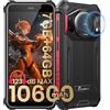 FOSSiBOT F101P Android 13 Smartphone robusto, 7GB+64GB /1TB Telefono di chiamata robusto 10600mAh Telefono sbloccato 123dB Telefono volume forte 5.4 pollici 24MP+8MP Fotocamera Smartphone impermeabile