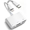 APKLVSR [Certificato Apple MFi] Adattatore USB C HDMI, USB C e L-N a HDMI, adattatore AV digitale 1080P 60Hz, compatibile con iPhone e iPad, adattatore HDTV per iPhone 17/16/15/14/13/12/11 e iPad Air/Pro