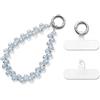 MORSUNBELA Cordino Cellulare da Polso Catenella per Cellulare | Cordino per Cellulare da Polso con Perle Cristallo, Catenella Elegante Universale, Accessorio Corto per Telefono Raffinato