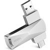 finewish Chiavetta USB 128 GB, 2 in 1 Tipo C Penna 2.0 Pen Drive 128gb Type C Pennetta per PC/Macbook/Tablet/Android Telefono Etc (Argento)