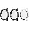 MoKo 3 Pezzi Cover Compatibile con Amazfit GTR 3/GTR 3 PRO con Vetro Temperato, Custodia Rigida PC Protezione Totale Ultra Sottile HD Clear Pellicola Protettiva - Nero/Nero/Trasparente