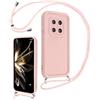 LEHEHE Cover per Xiaomi Redmi Note 14 PRO 5G / POCO X7 5G con Cordino Regolabile, Custodia Telefono a Tracolla e da Collo TPU Silicone Morbido Antiurto Cover Protezione Fotocamera-Rosa Chiaro