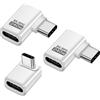 Puiseno 3 adattatori USB C Extender 90 gradi, 80 Gbps USB C maschio a femmina, adattatore angolare 240 W Thunderbolt 5 Extension Connector per iPhone 15/16, Team Deck, tablet, telefoni, altri dispositivi di