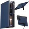 BaiFu per custodia Samsung Galaxy Z Fold8 con supporto ammortizzante invisibile, Chiusura magnetica, Anti-impronta, Cover per pelle PU per Samsung Z Fold 8-Blu navy