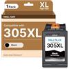 HALLOLUX 305XL cartucce di inchiostro nero compatibile con HP 305 nero con cartucce Deskjet 2820e 2700 2710 2720e 2724 4120e 4110 4110e Envy 6000 6020e 6032 6032e 6400 6420 6420 20e 64 32 (1 confezione)