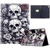 Generico DayQiQiPu Cover per Apple iPad Mini 6 (8,3 Pollici, 6a Gen, 2021 Modello) Custodia Portafoglio Flip Leggero e Sottile Con Motivo con teschi rose Guscio con Supporto e Auto Wake/Sleep, 06