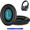 AXFEE Cuscinetti Auricolari di Ricambio, per Bose QC35/QC35 II | Pelle Proteica e Memory Foam, per QC2, QC15, QC25, AE2, AE2i, AE2w, serie SoundTrue e serie SoundLink- Nero