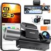 iZEEKER iD320 Dash Cam Auto 3 Canali, 4K, WiFi 6, Scheda 32GB Inclusa | 4K anteriore + 1080P interna/posteriore, WiFi 6, WDR, IPS 3,19, scheda 32GB, parcheggio, fino a 128GB